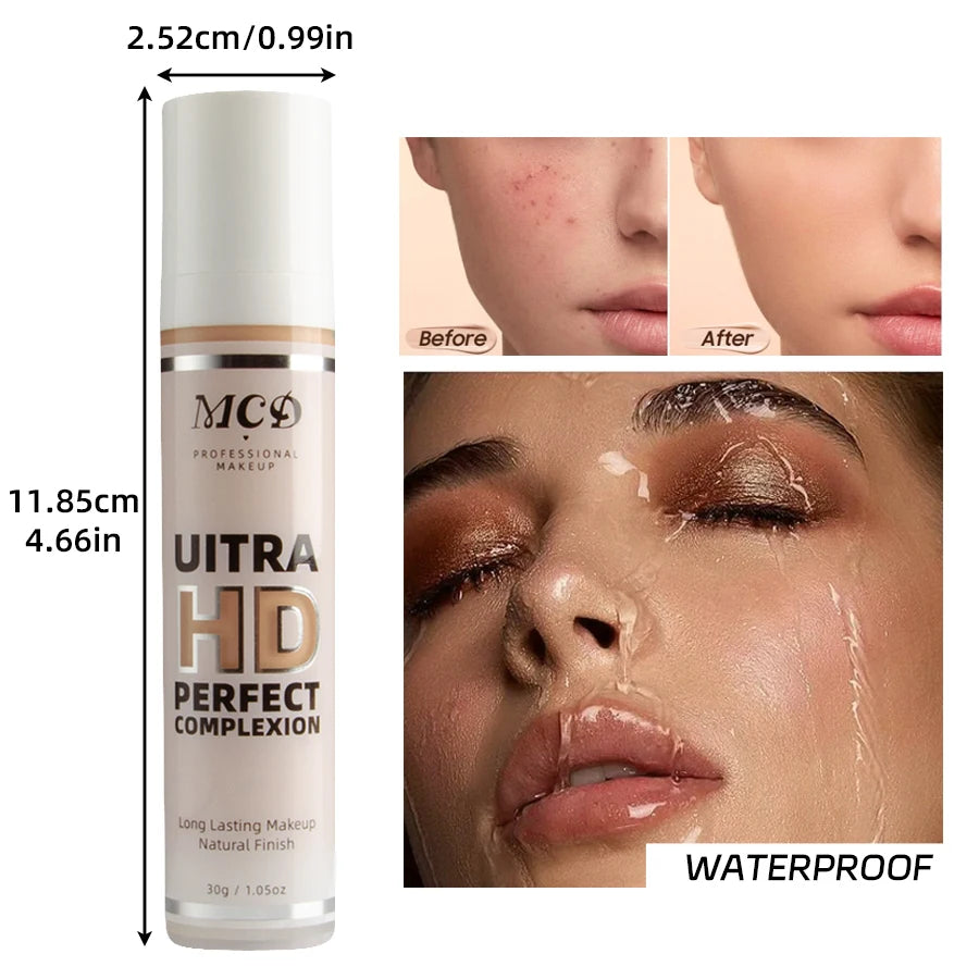 Fond de Teint Liquide Haute Couvrance 9 Teintes – Base Maquillage Crème Coussin Effet Mat Naturel