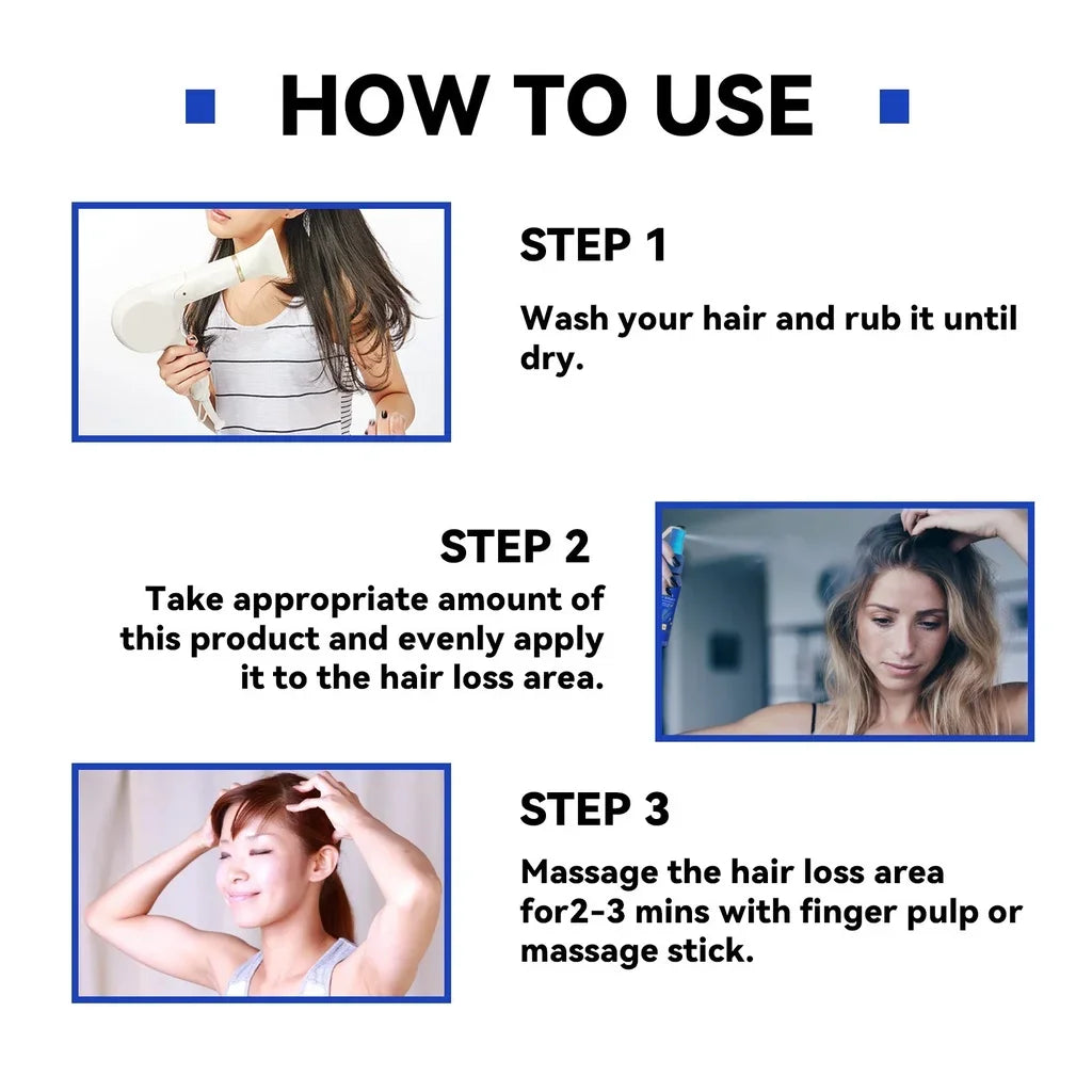 Spray Croissance des Cheveux au Gingembre – Anti-Chute et Traitement de la Perte de Cheveux pour Hommes et Femmes