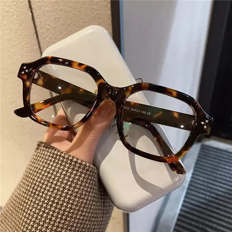 Lunettes Rétro Anti-Lumière Bleue – Monture Oversize pour Femmes et Hommes, Style Tendance et Classique